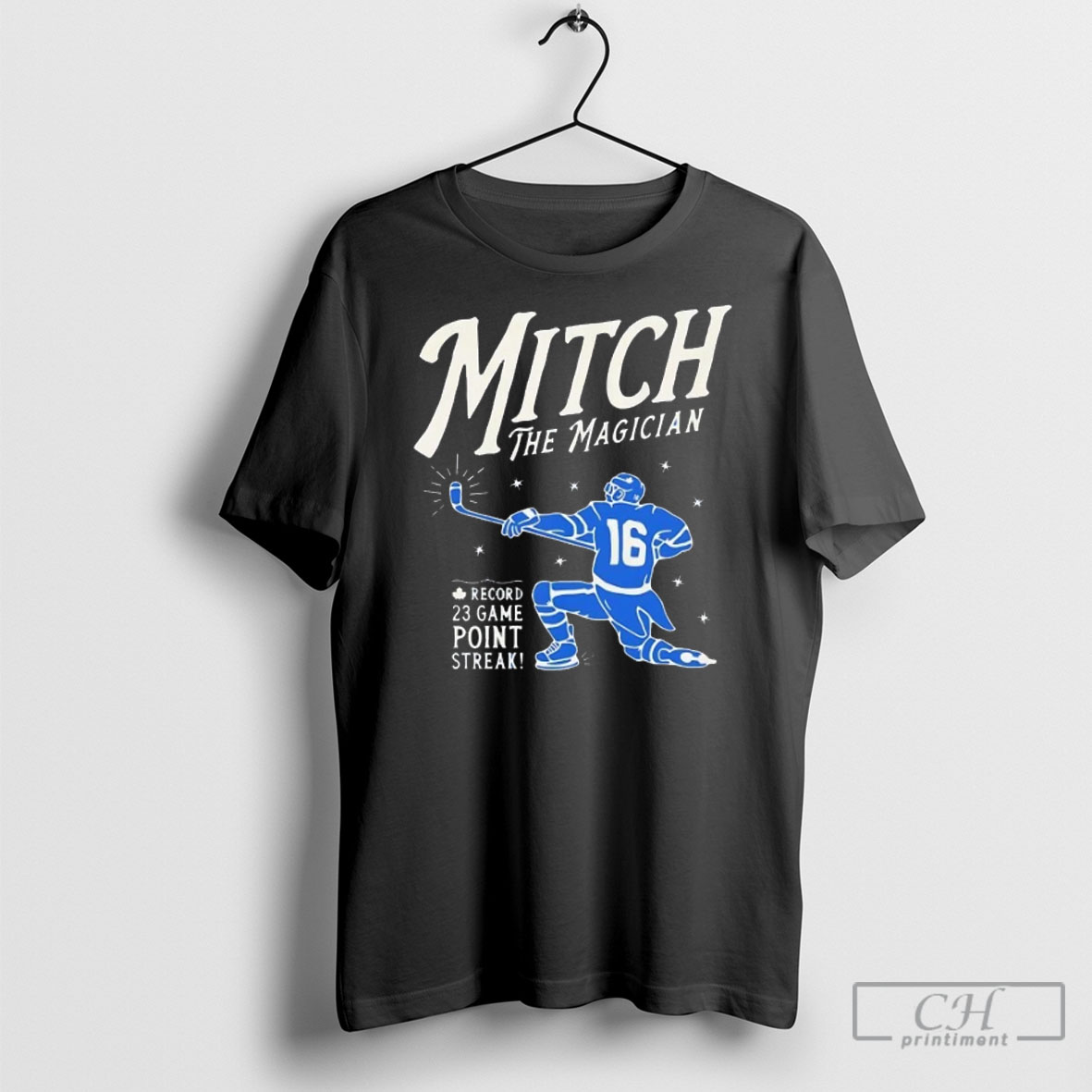 Official Mitchell Marner The Magician Record 23 Game Point Streak Sweater Tee Shirt