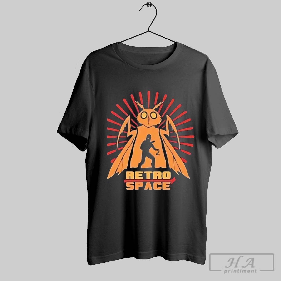 Official Mothman Monster Retro Space Tee Shirt