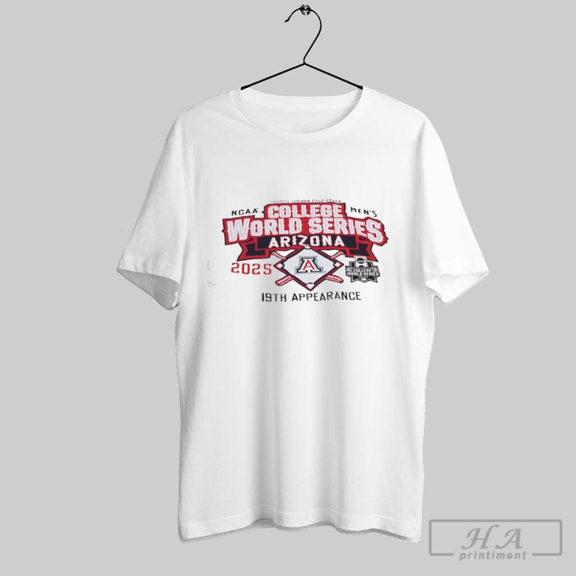 Official Ncaa Charles Schwab Field Omaha College World Series Arizona Wildcats 2025 19th Appearance Tee Shirt