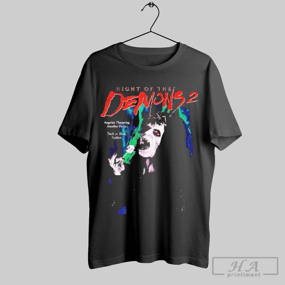 Official Night Of The Demons 2 Angelas Throwing Another Party Halloween Tee Shirt