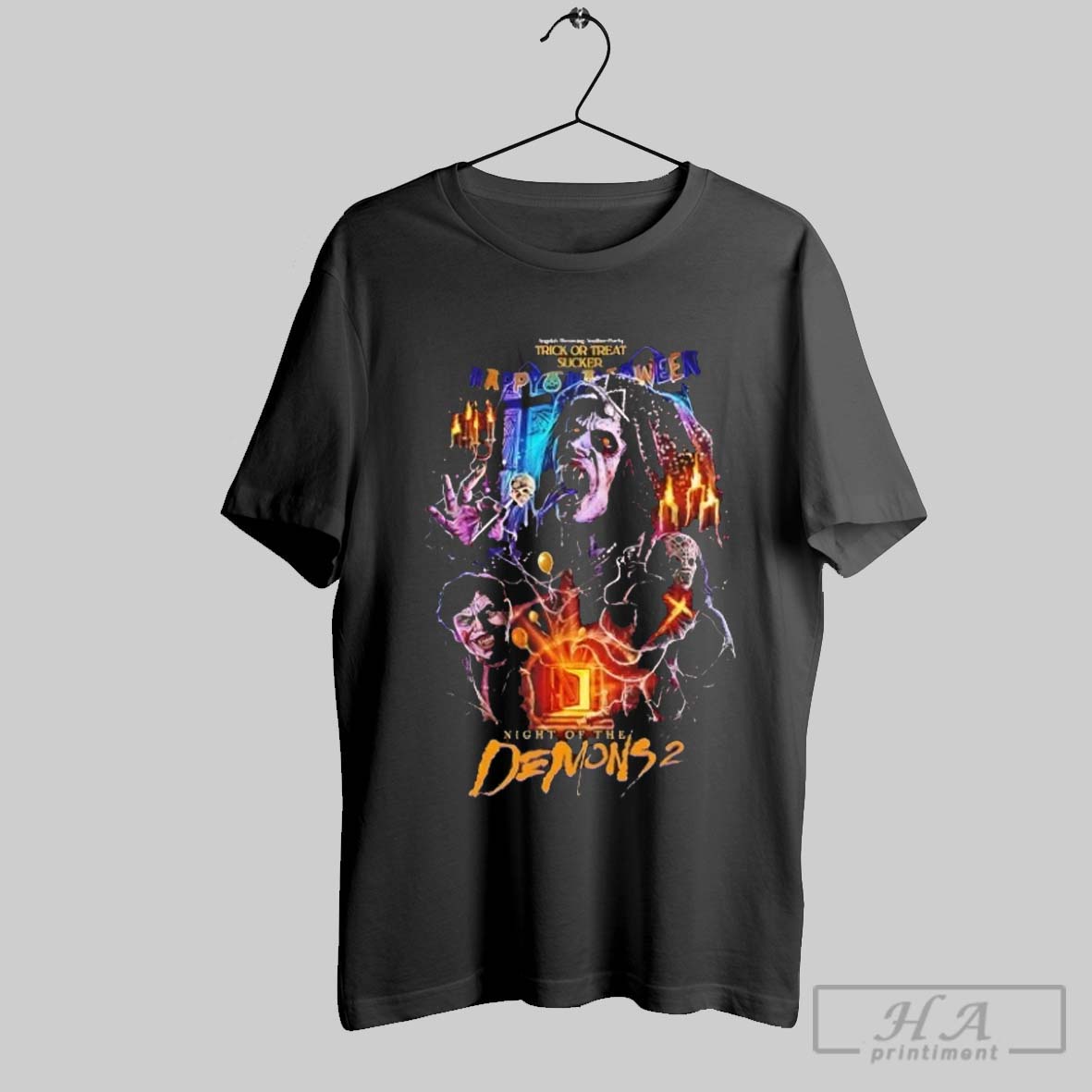 Official Night Of The Demons 2 Trick Or Treat Sucker Halloween Tee Shirt