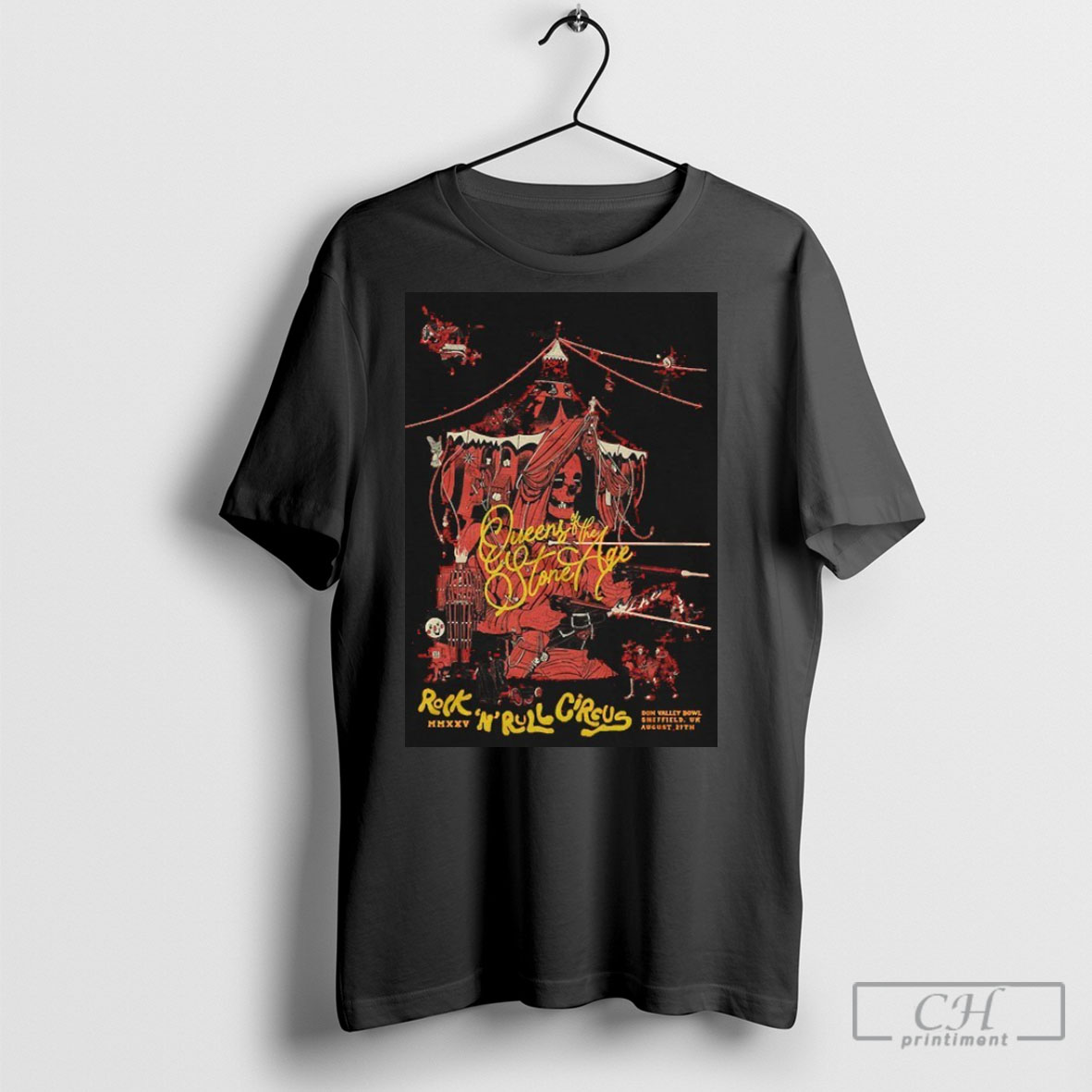 Official Queens Of The Stone Age Sheffield Uk 2025 Night 1 Venue At Don Valley Bowl On August 27 2025 Rock N Roll Circus Sweater Shirt