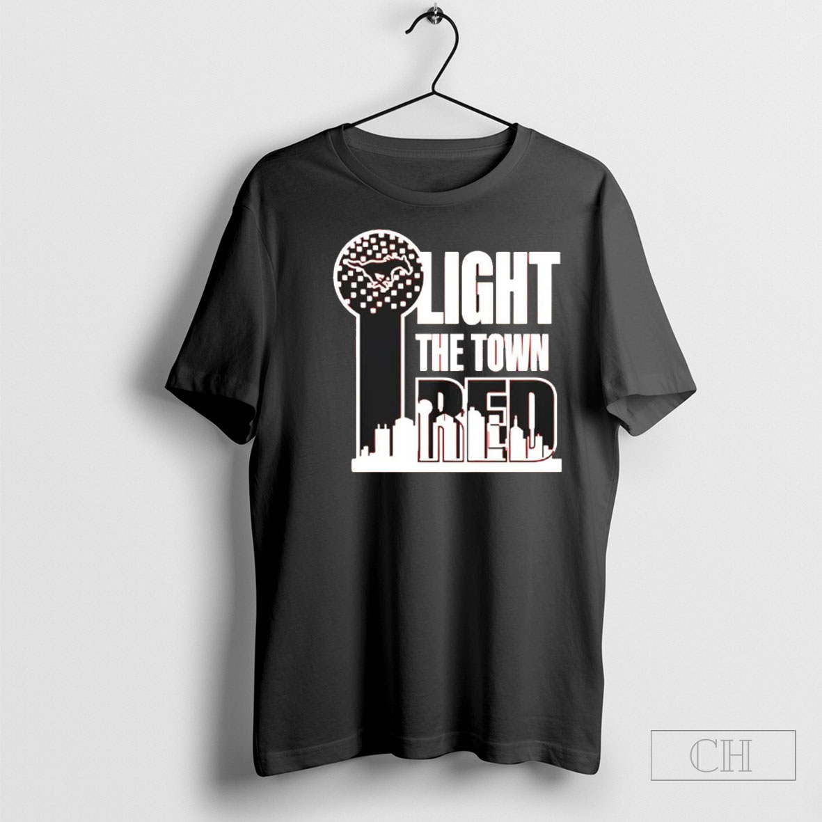 Official Smu Mustangs Light The Town Red Sweater Tee Shirt