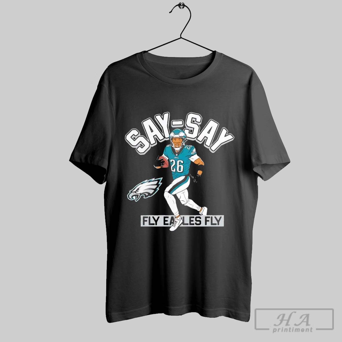 Official Saquon Barkley Say Say Illustrative Eagles Tee Shirt