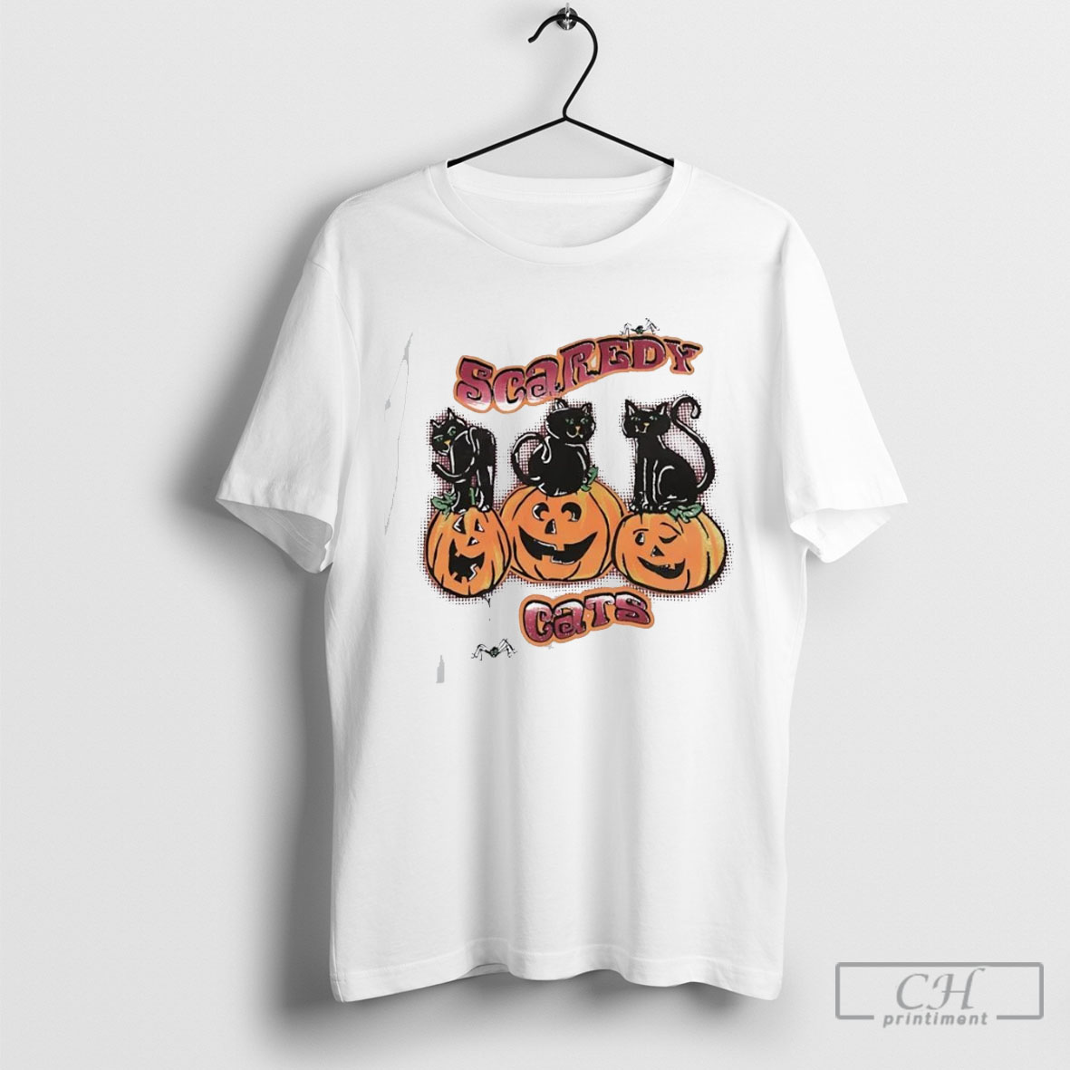 Official Scaredy Cats Halloween Pumpkin Sweater Tee Shirt