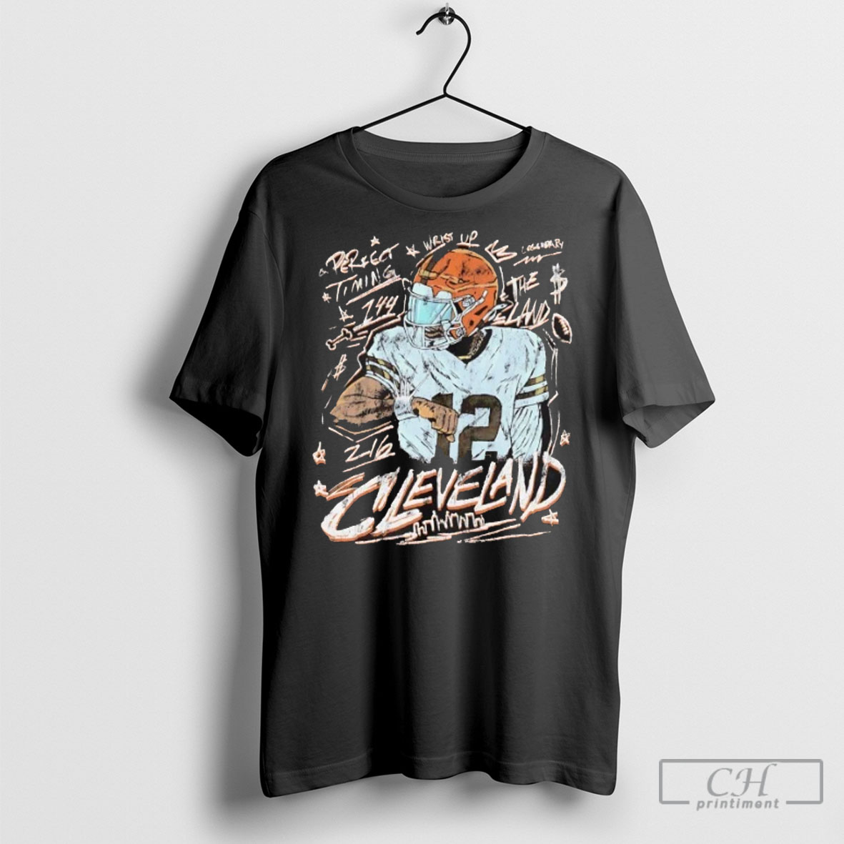 Official Shedeur Sanders Perfect Timing Cleveland Browns Sweater Tee Shirt