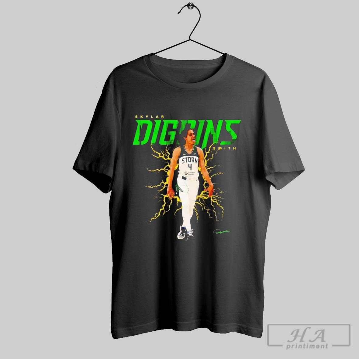 Official Skylar Diggins Smith Celebration Electric Seattle Storm Tee Shirt