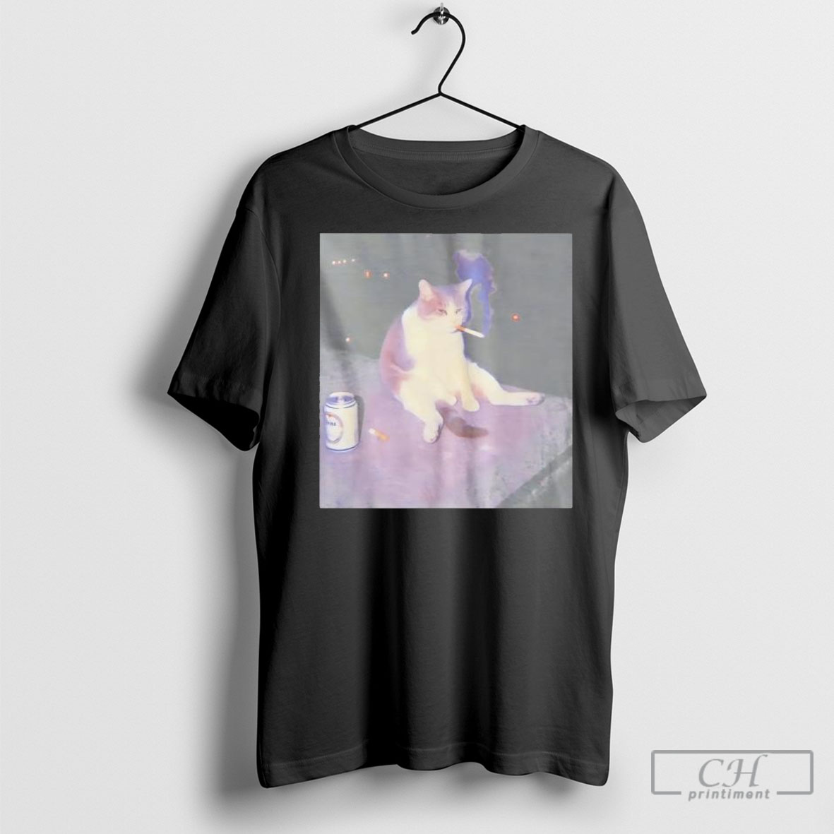Official Smoking Cat Funny Meme Photo T Shirt