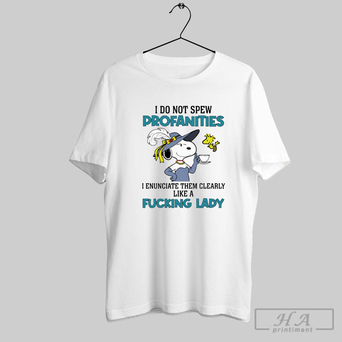 Official Snoopy And Woodstock I Do Not Spew Profanities I Enunciate Them Clearly Like A Fucking Lady Tee Shirt