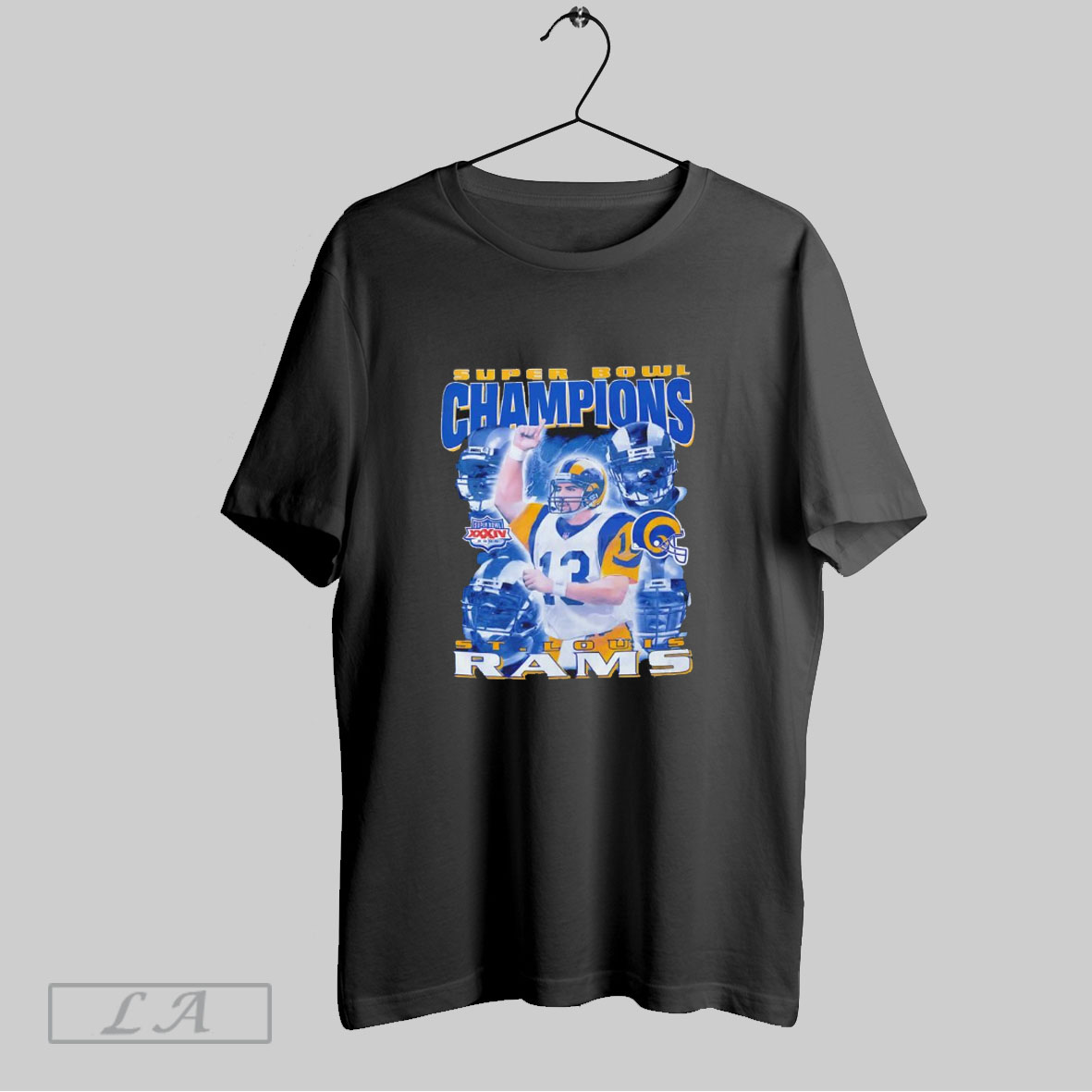 Official St Louis Los Angeles Rams 2000 Super Bowl Champions Football Player Collage Shirt