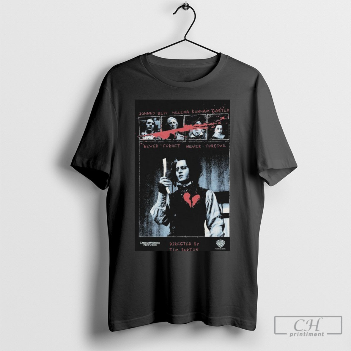 Official Sweeney Todd Dream Works Pictures Johnny Depp Helena Bonham Carter Never Forget Never Forgive Shirts