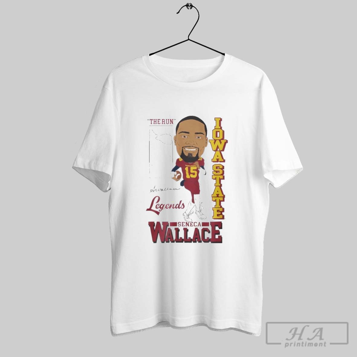 Official The Run Iowa State Cyclone Legends Seneca Wallace Shirt