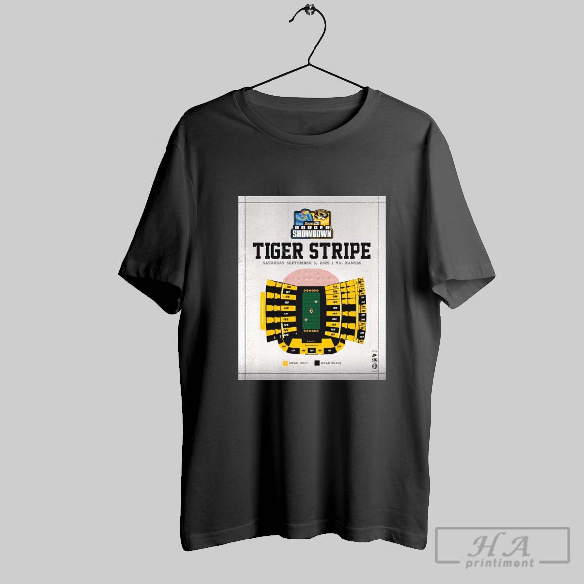 Official Tiger Stripe Mizzou Football Vs Kansas At Faurot Field Saturday September 6 2025 Poster T Shirt