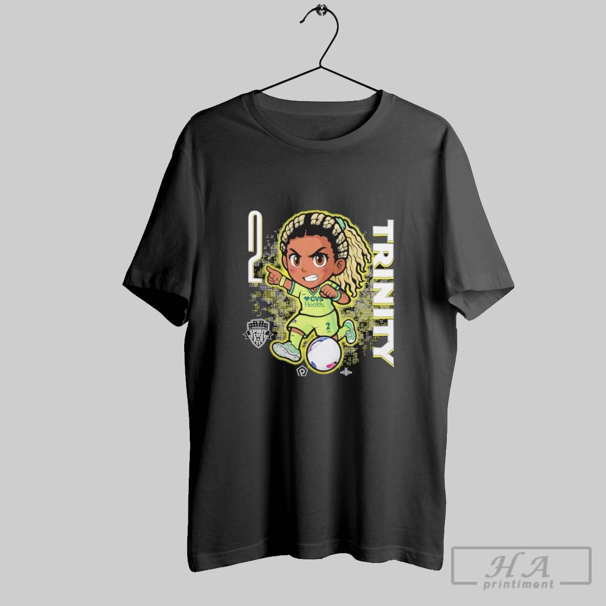 Official Washington Spirit Trinity Rodman Chibi Caricature Shirt