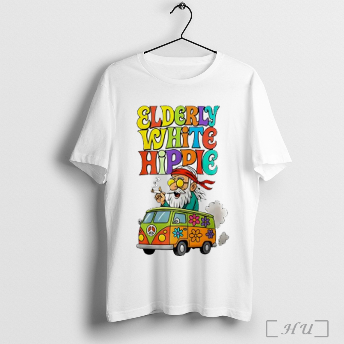 Officials Elderly White Hippie Colorful Groovy Sublimation Art Funny T Shirt Sweatshirt