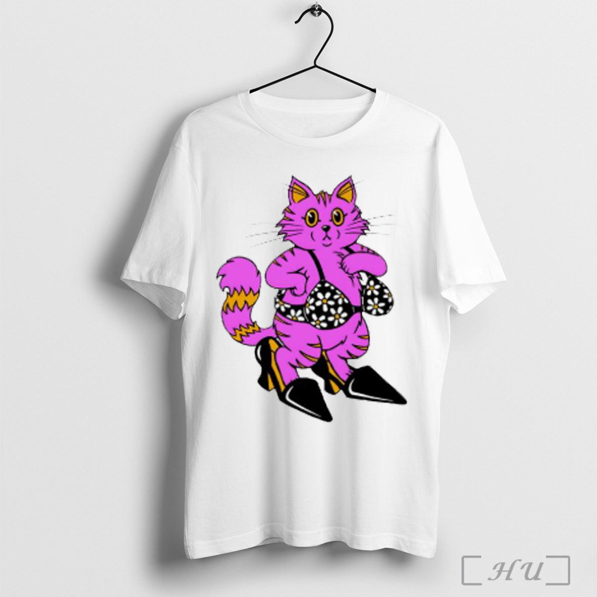 Officials Hey What Are You Doing Pink Cat High Heels Pop Art Or Cartoon Style T Shirt Sweatshirt