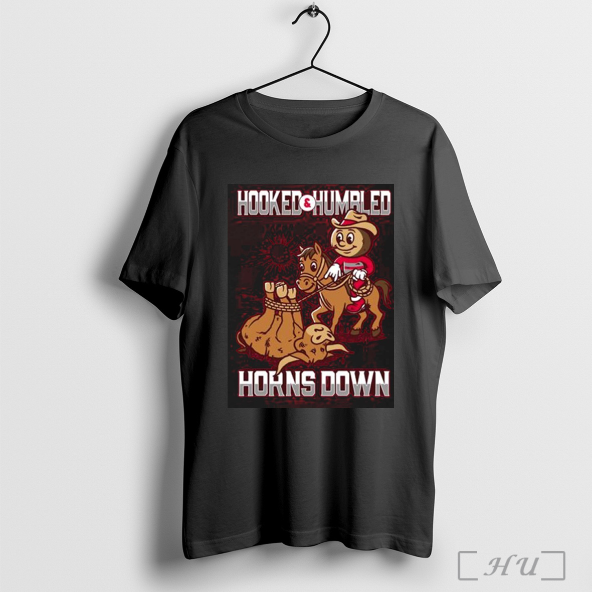 Officials Hooked And Humbled Horns Down Ohio State Buckeyes Vs Texas Longhorns Mascots T Shirt Sweatshirt