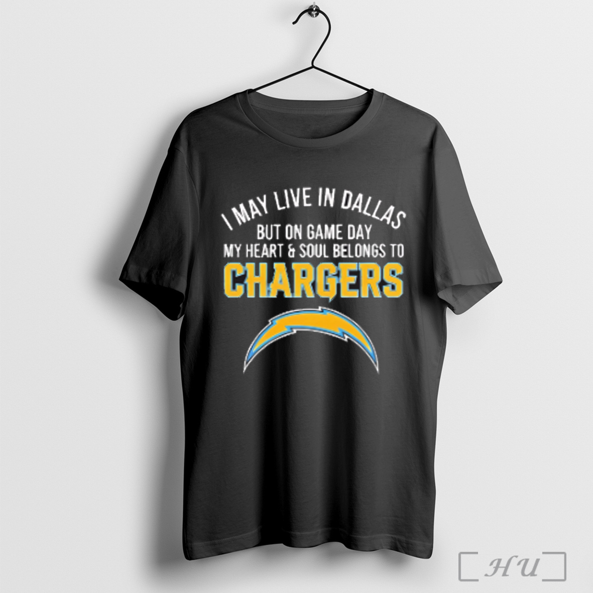 Officials I May Live In Dallas But On Gameday My Heart And Soul Belong To Los Angeles Chargers T Shirt Sweatshirt