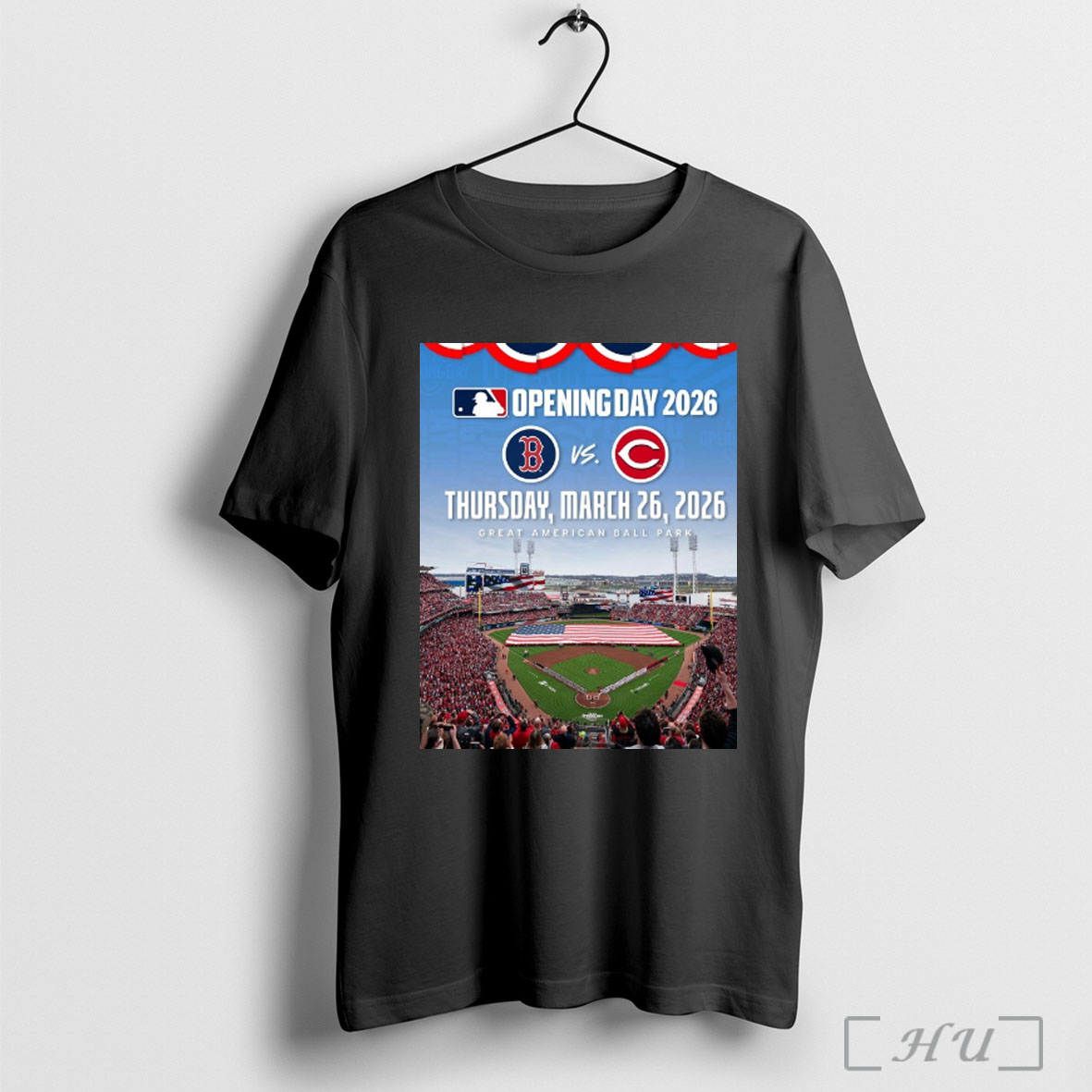 Officials Mlb Opening Day 2026 Boston Red Sox Vs Cincinnati Reds Thursday March 26 2026 Great American Ball Park Poster T Shirt Sweatshirt