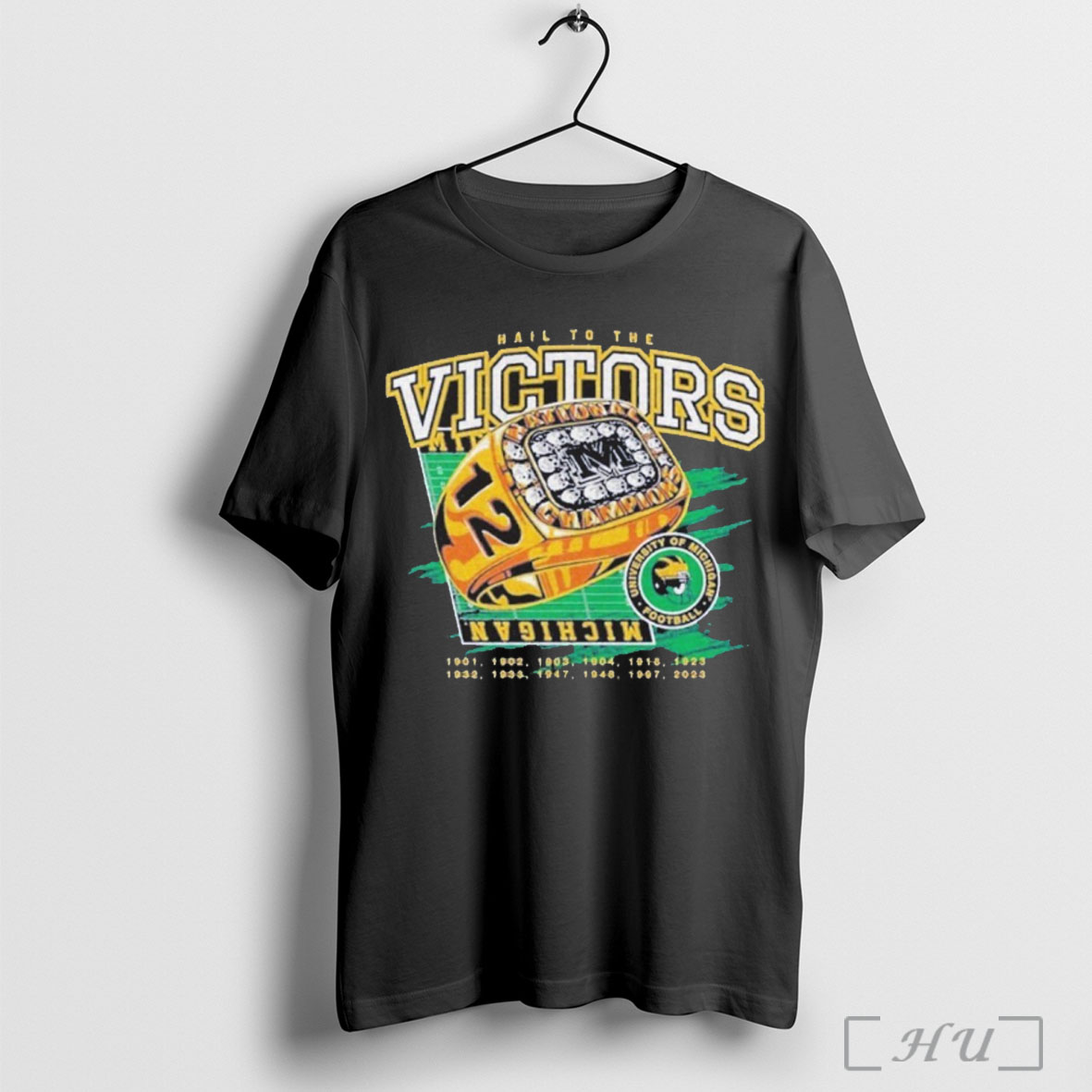 Officials Michigan Wolverines Hail To The Victors 12 Time National Champions Ring T Shirt Sweatshirt