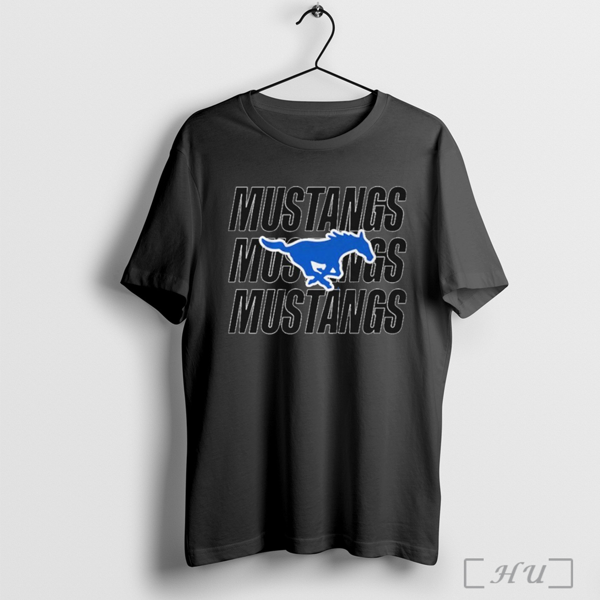Officials Smu Mustangs Repeating Wordmark T Shirt Sweatshirt