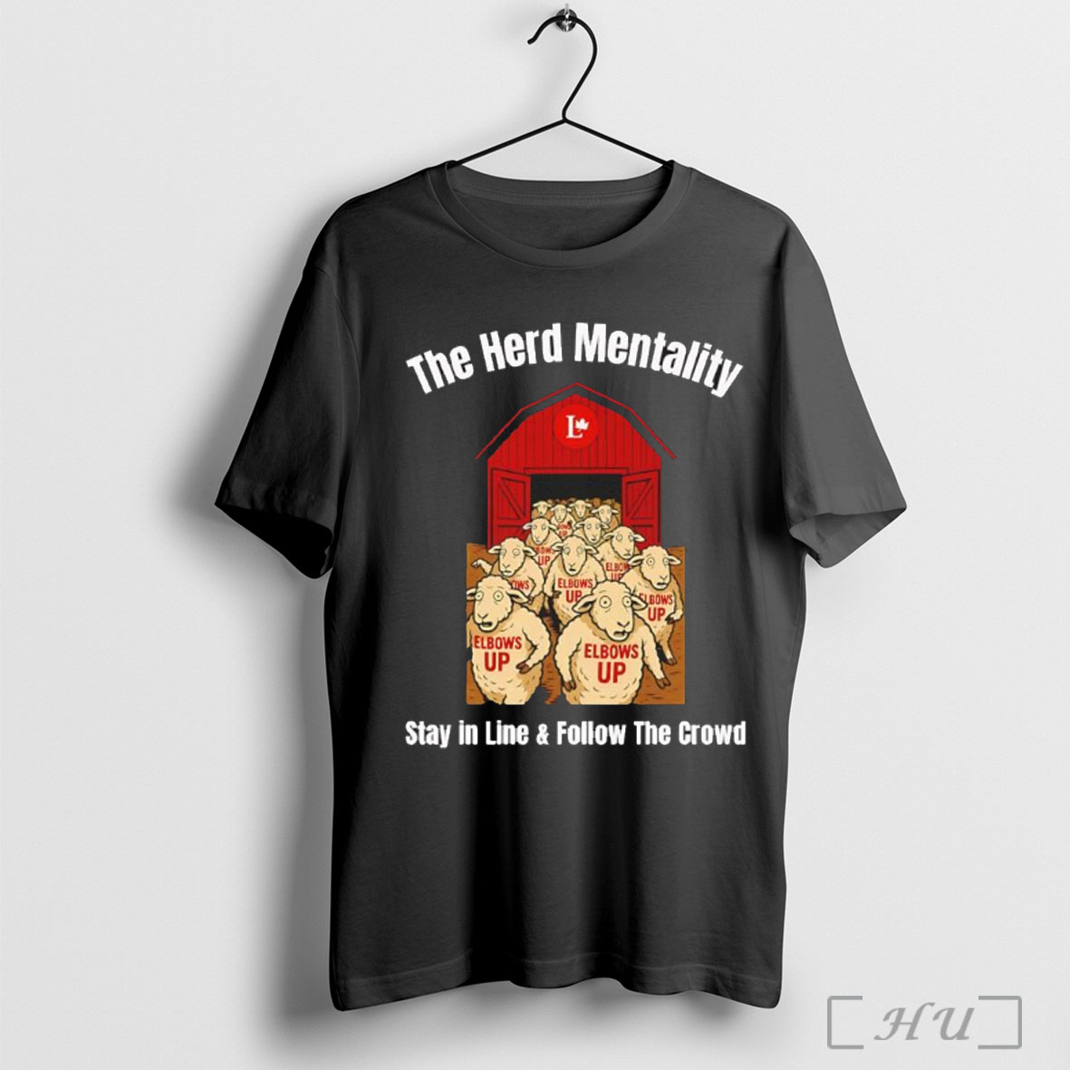 Officials The Herd Mentality Stay In Line And Follow The Crowd Flock Of Sheep Elbows Up T Shirt Sweatshirt