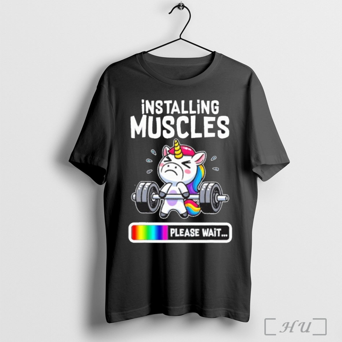 Officials Unicorn Installing Muscles Please Wait Fitness T Shirt Sweatshirt