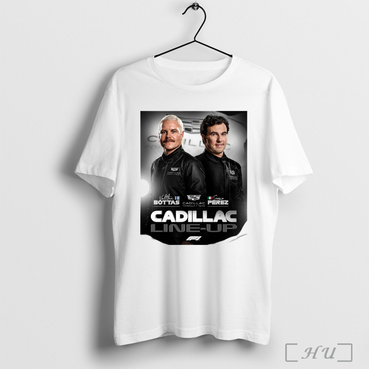 Officials Valtteri Bottas And Sergio Perez Cadillac Formula 1 Team Cadillac Line Up Poster T Shirt Sweatshirt