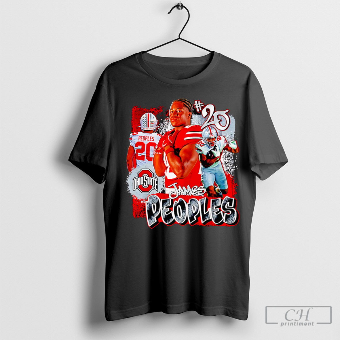 Ohio State Buckeyes 20 James Peoples Highlight Sweater Tee Shirt