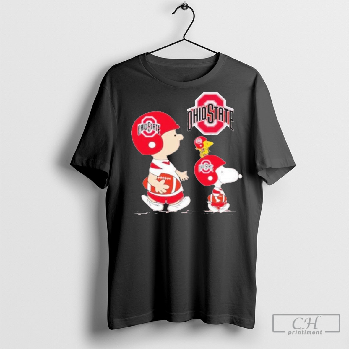 Ohio State Buckeyes Charlie Brown Snoopy Woodstock Walking Shirt
