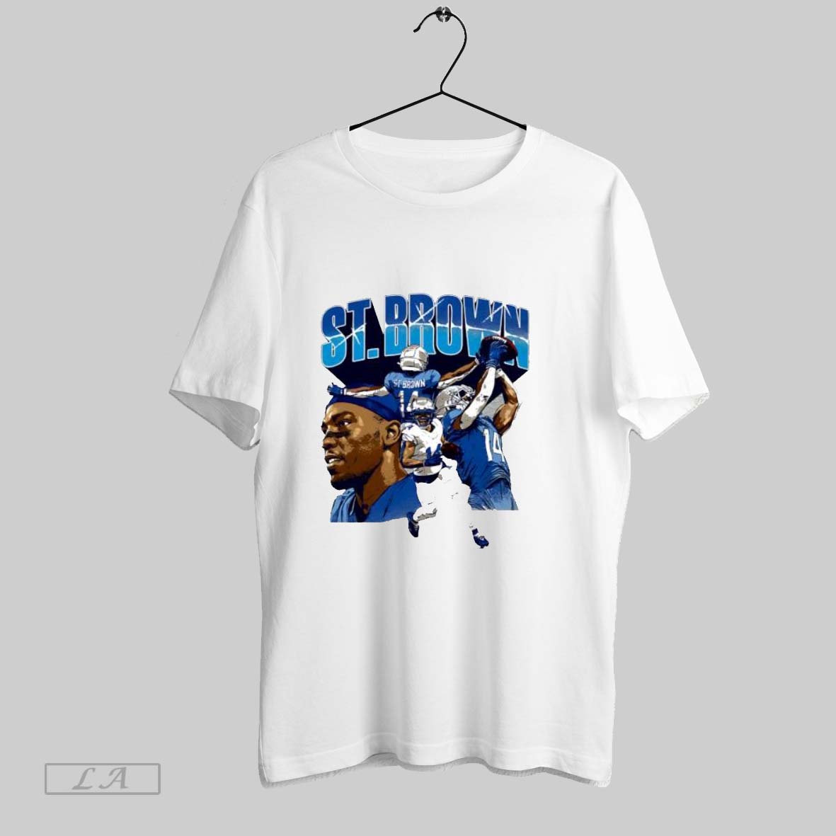 Original Amon Ra St Brown Detroit Collage Vintage T Shirt Shirt
