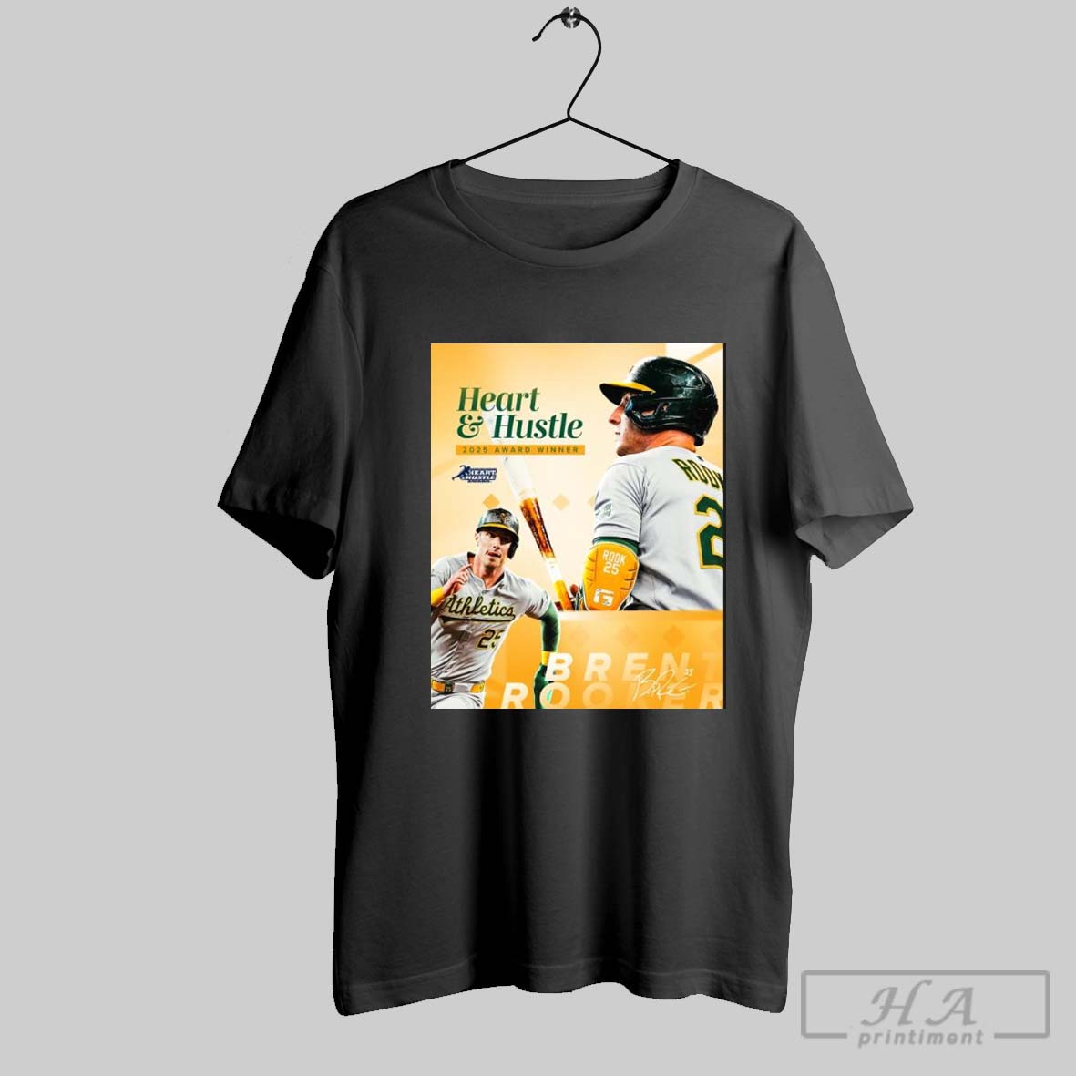 Original Brent Rooker Oakland Athletics Major League Baseball Players Alumni Nationals Heart And Hustle 2025 Award Winner Shirt