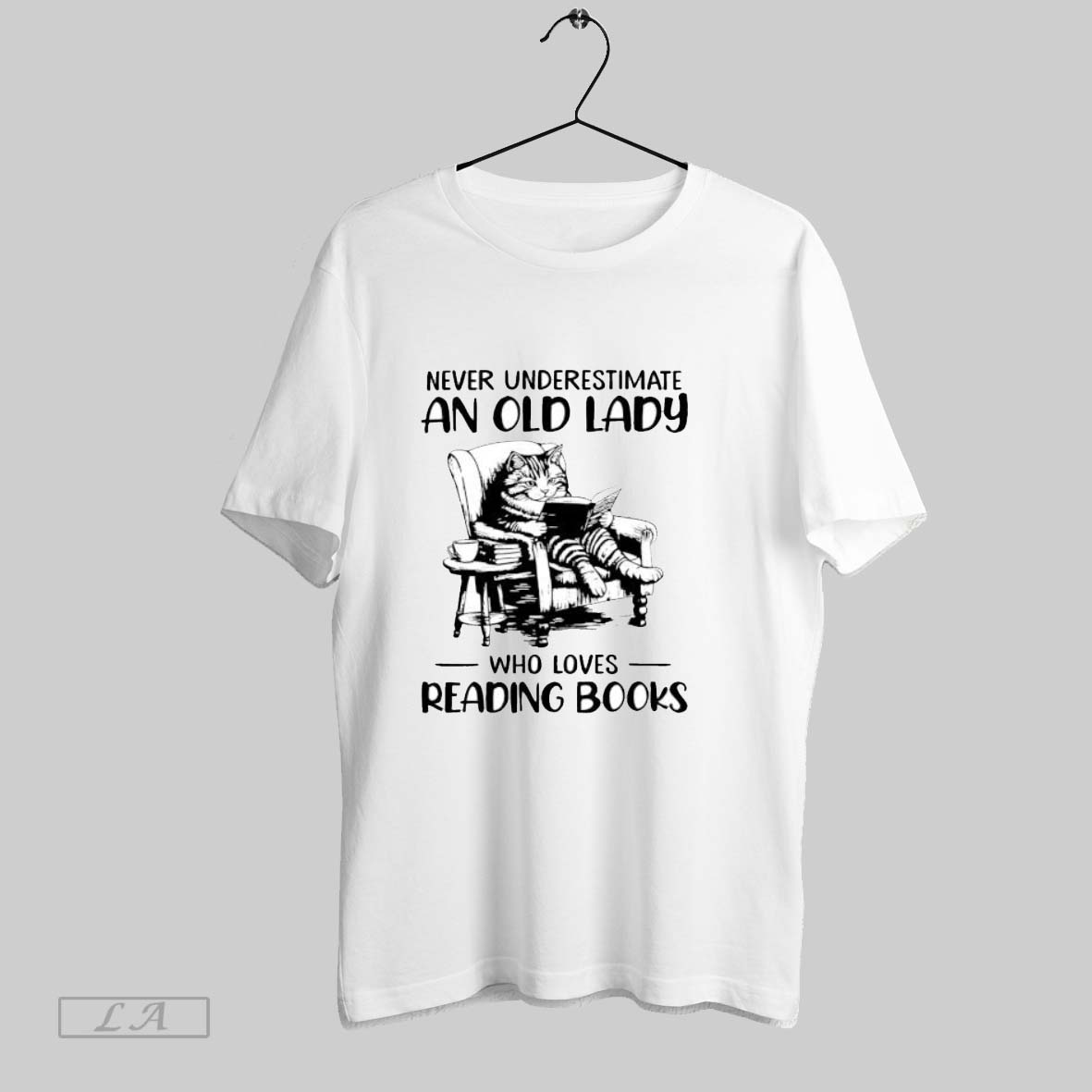Original Cat Never Underestimate An Old Lady Who Loves Reading Books T Shirt Shirt