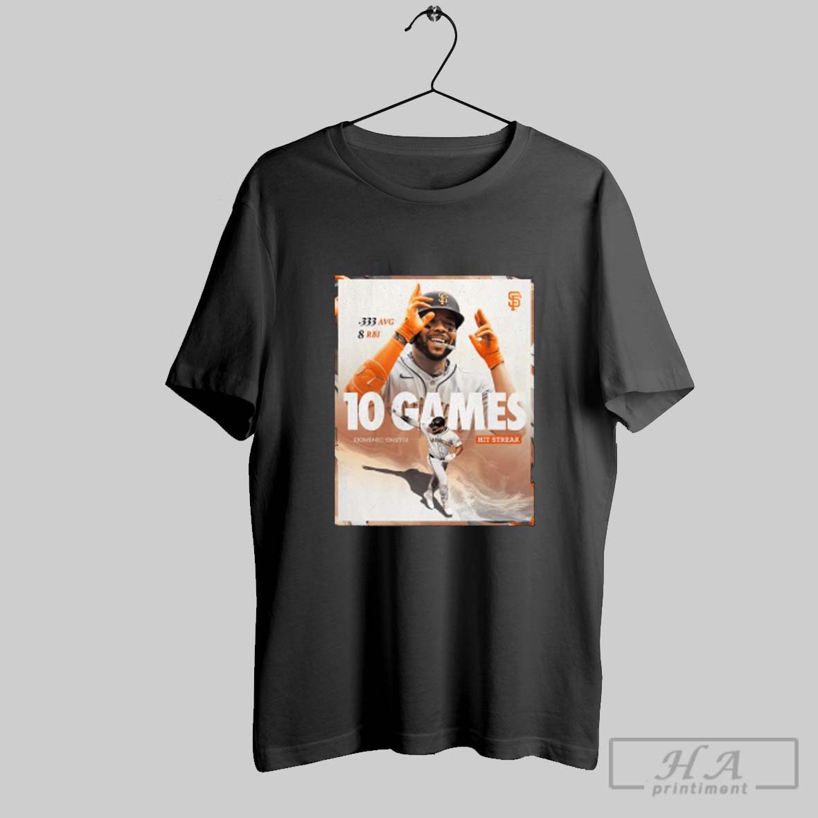 Original Dominic Smith San Francisco Giants 10 Games Hit Streak Shirt