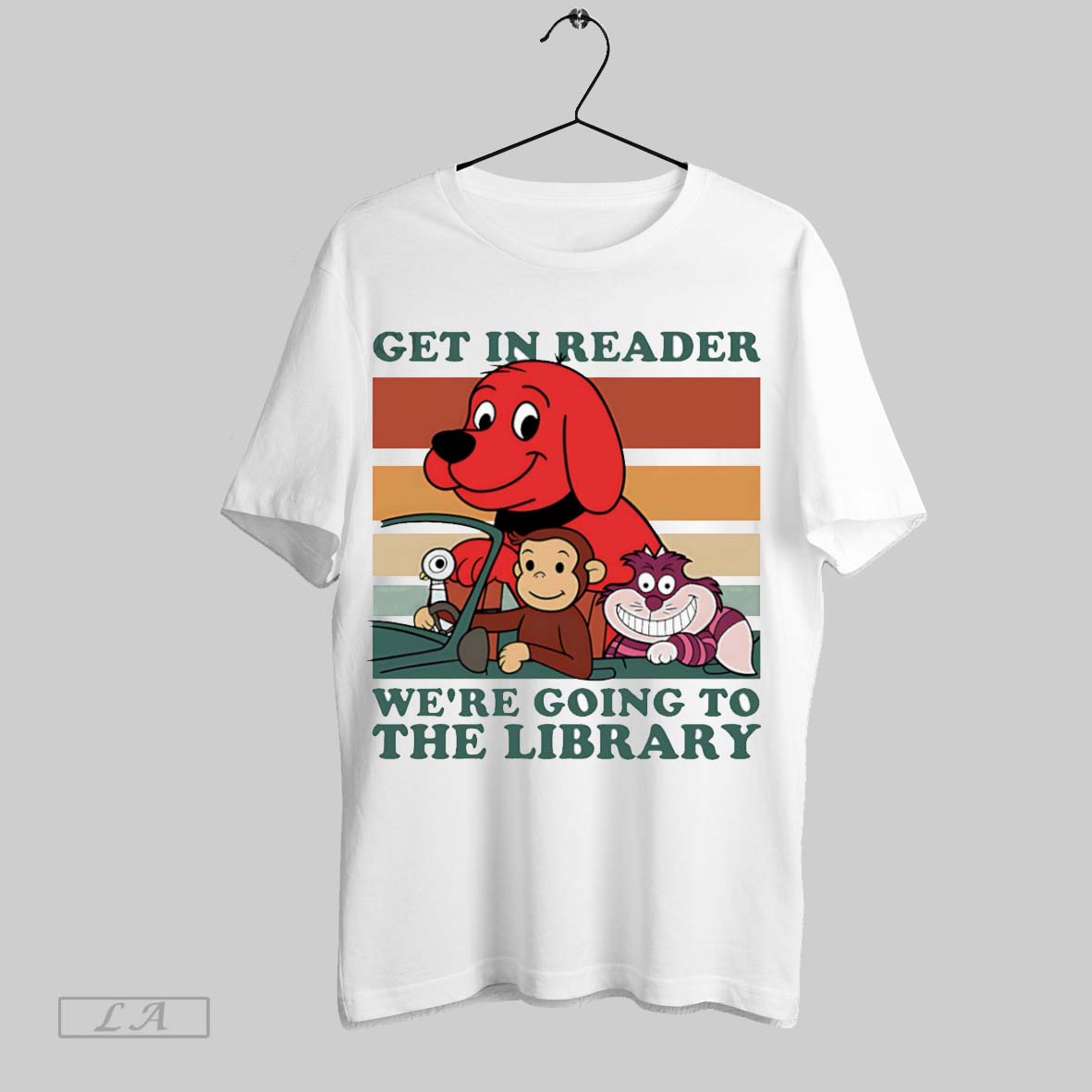 Original Get In Reader Were Going To The Library Retro Shirt