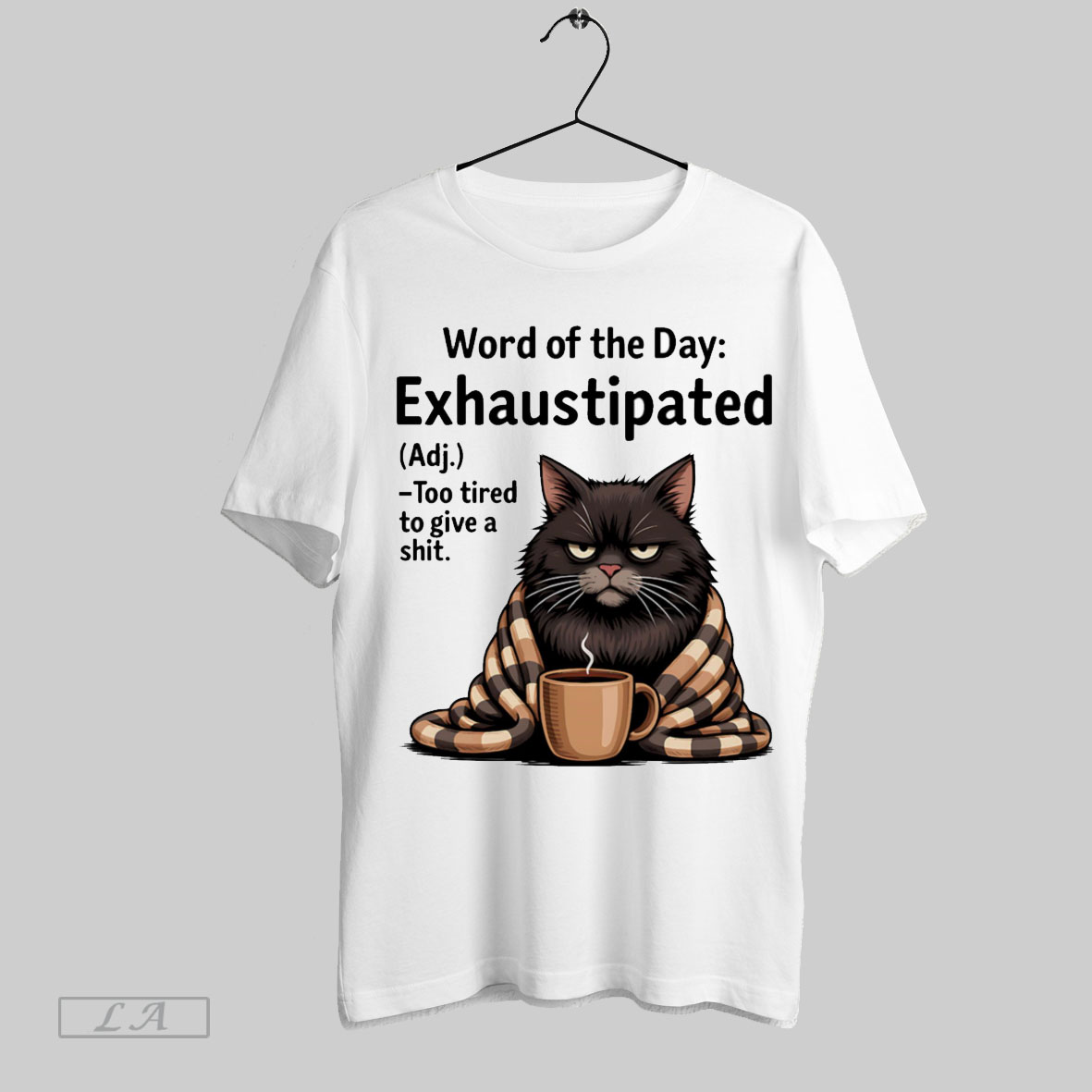 Original Grumpy Cat Word Of The Day Exhaustipated T Shirt