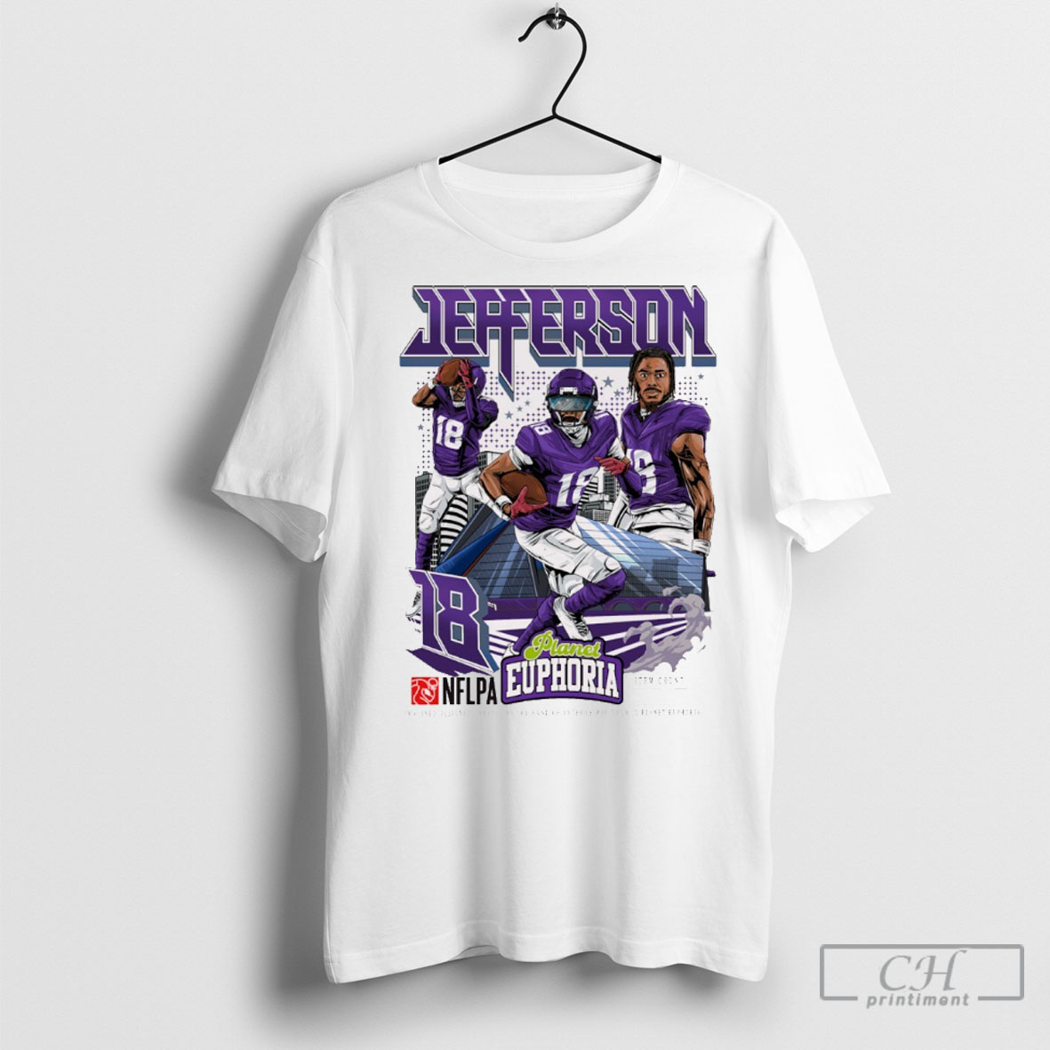 Original Justin Jefferson V2 Minnesota Vikings Nfl Football Planet Euphoria Artwork T Shirts
