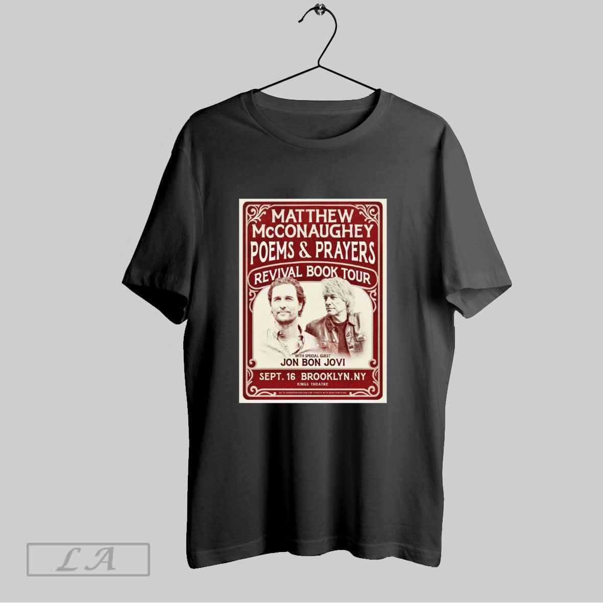 Original Matthew Mcconaughey Poems And Prayers Revival Book Tour Jon Bon Jovi Sept 16 2025 Brooklyn Ny Shirt