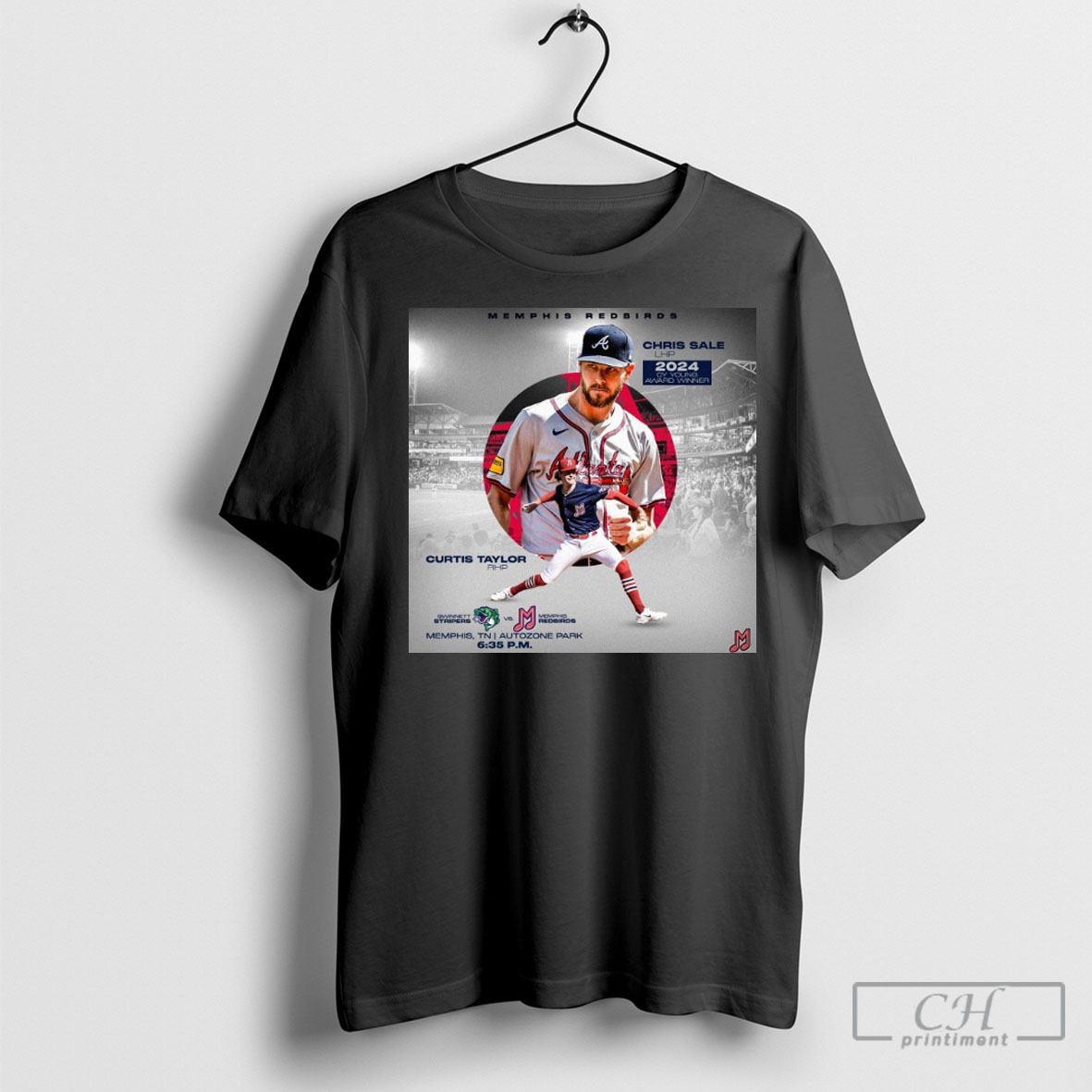 Original Memphis Redbirds Vs Gwinnett Stripers Autozone Park In Memphis Tn Chris Sale And Curtis Taylor T Shirts