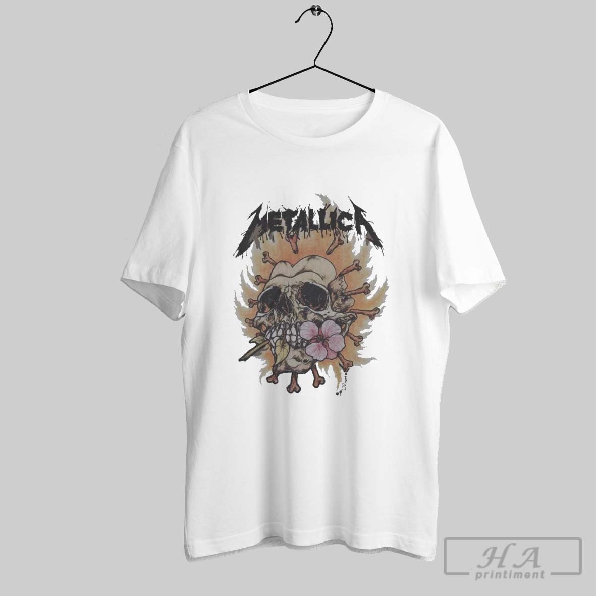 Original Metallica Burning Flower Sleeveless T Shirt