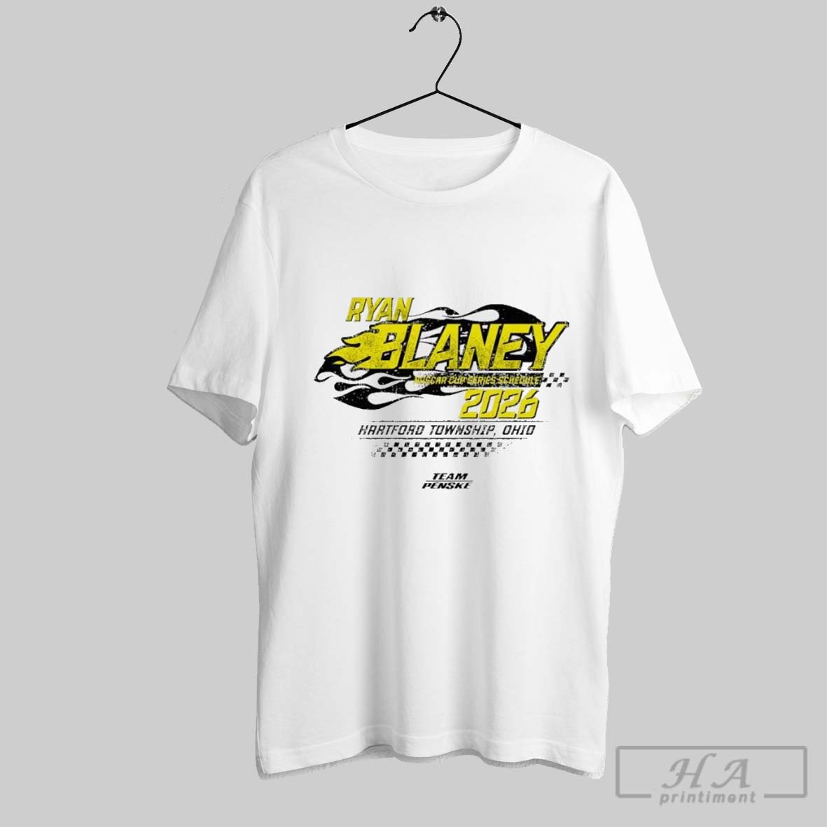 Original Ryan Blaney Team Penske Mens 2026 Nascar Schedule T Shirt