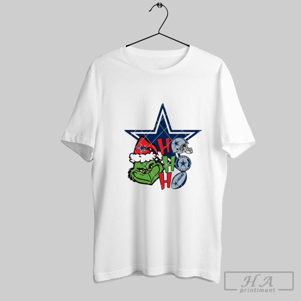 Original Santa Grinch Ho Ho Ho Dallas Cowboys Christmas T Shirt