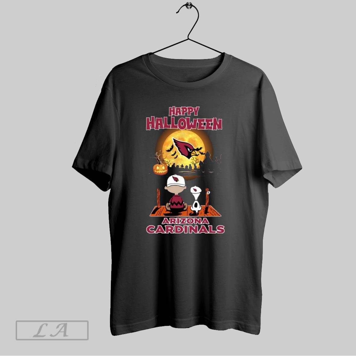 Original Snoopy And Charlie Brown X Arizona Cardinals Happy Halloween T Shirt