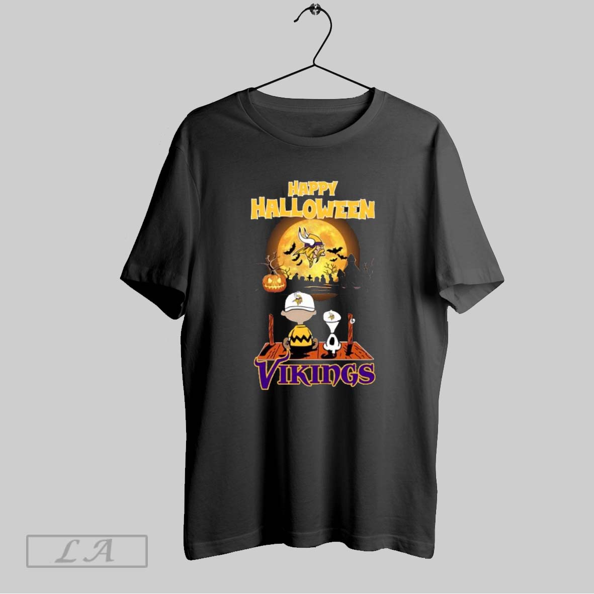 Original Snoopy And Charlie Brown X Minnesota Vikings Happy Halloween T Shirt