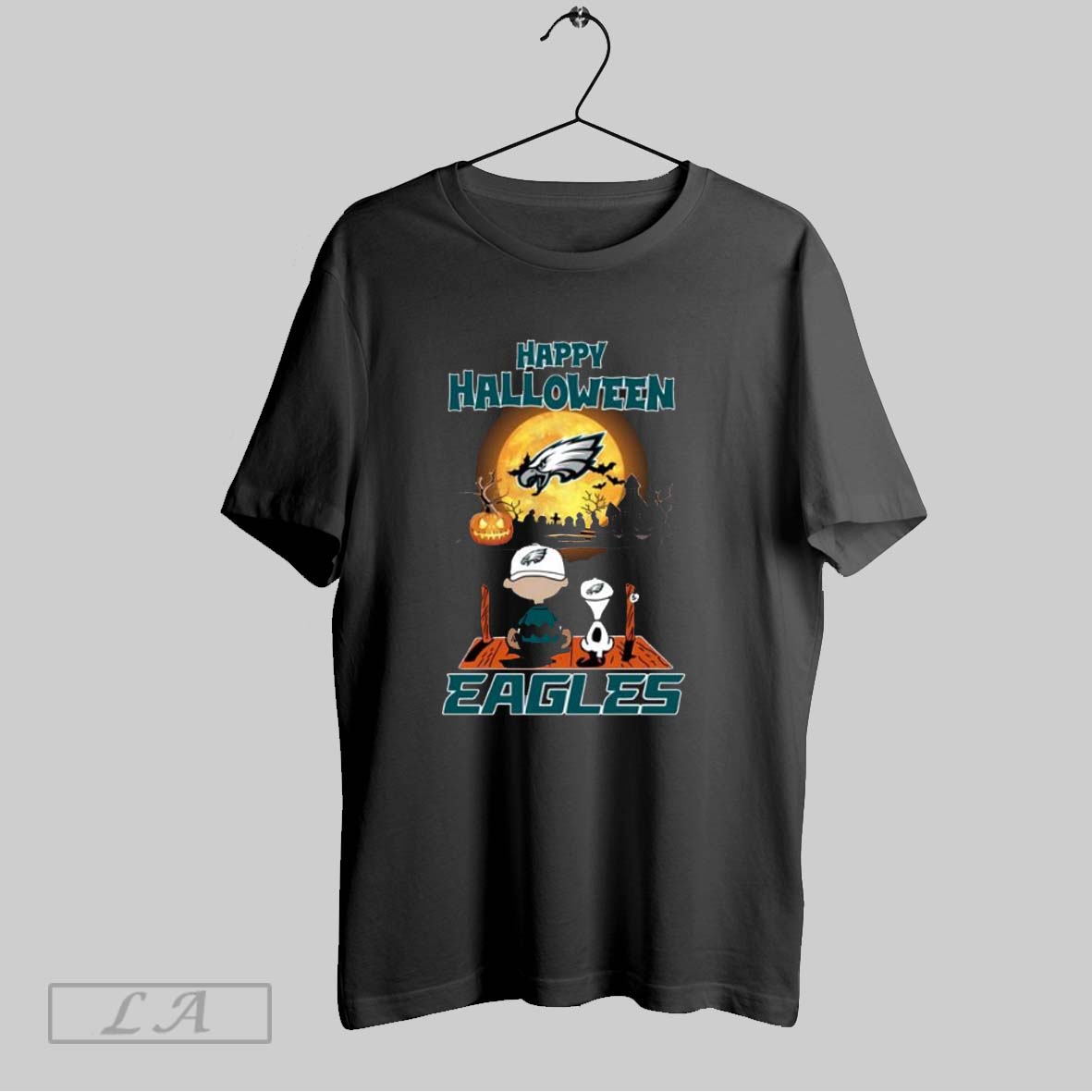 Original Snoopy And Charlie Brown X Philadelphia Eagles Happy Halloween T Shirt