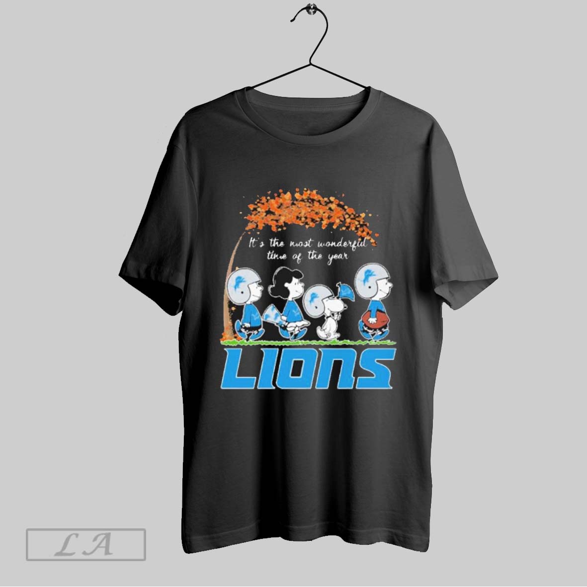 Original The Peanuts Walking X Detroit Lions Its The Most Wonderful Time Of The Year Shirt