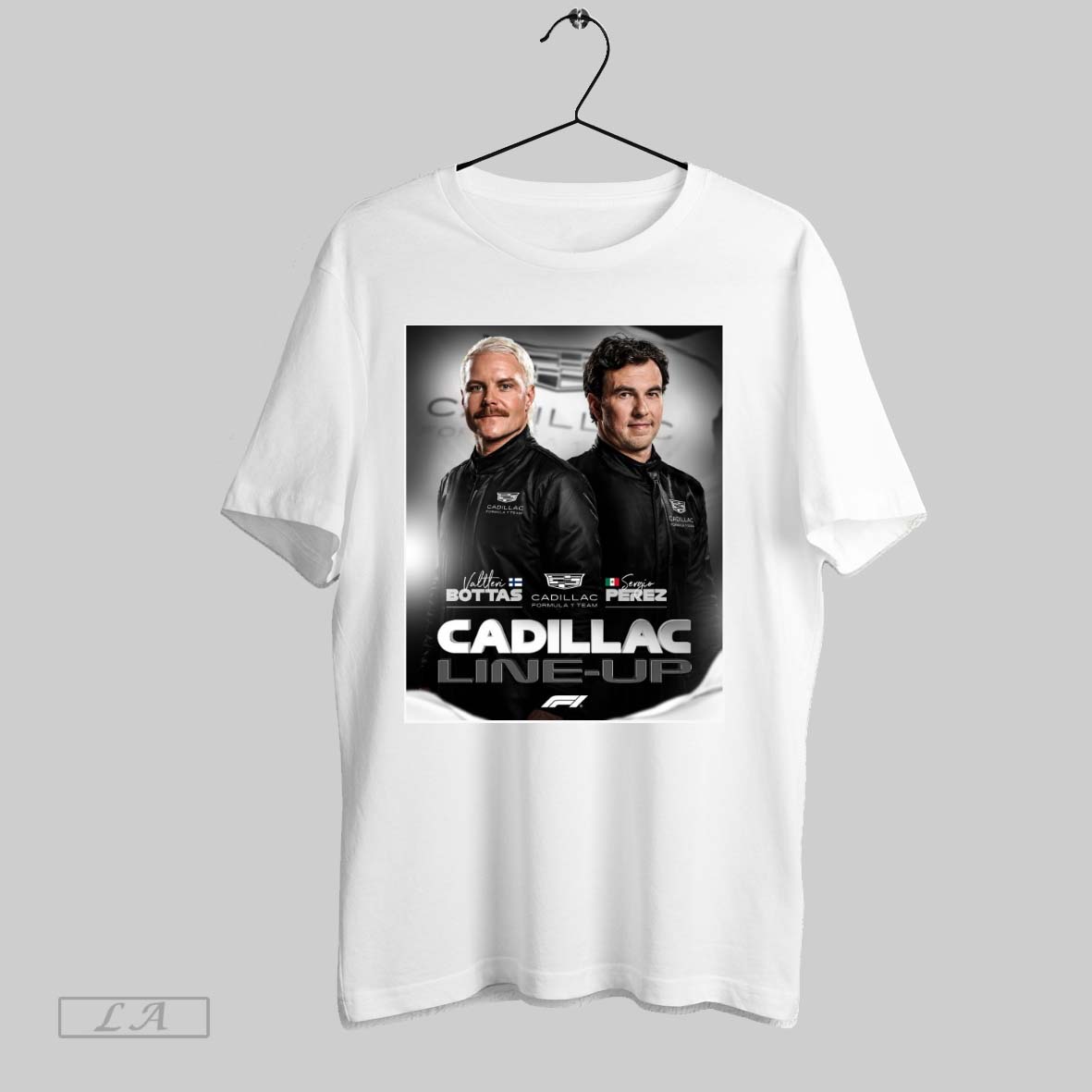 Original Valtteri Bottas And Sergio Perez Cadillac Formula 1 Team Cadillac Line Up Poster T Shirt Shirt