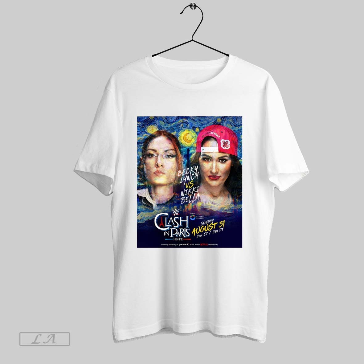 Original Wwe Clash In Paris Becky Lynch Vs Nikki Bella Sunday August 31 2025 At The Paris La Defense Arena In Nanterre France Poster T Shirt Shirt