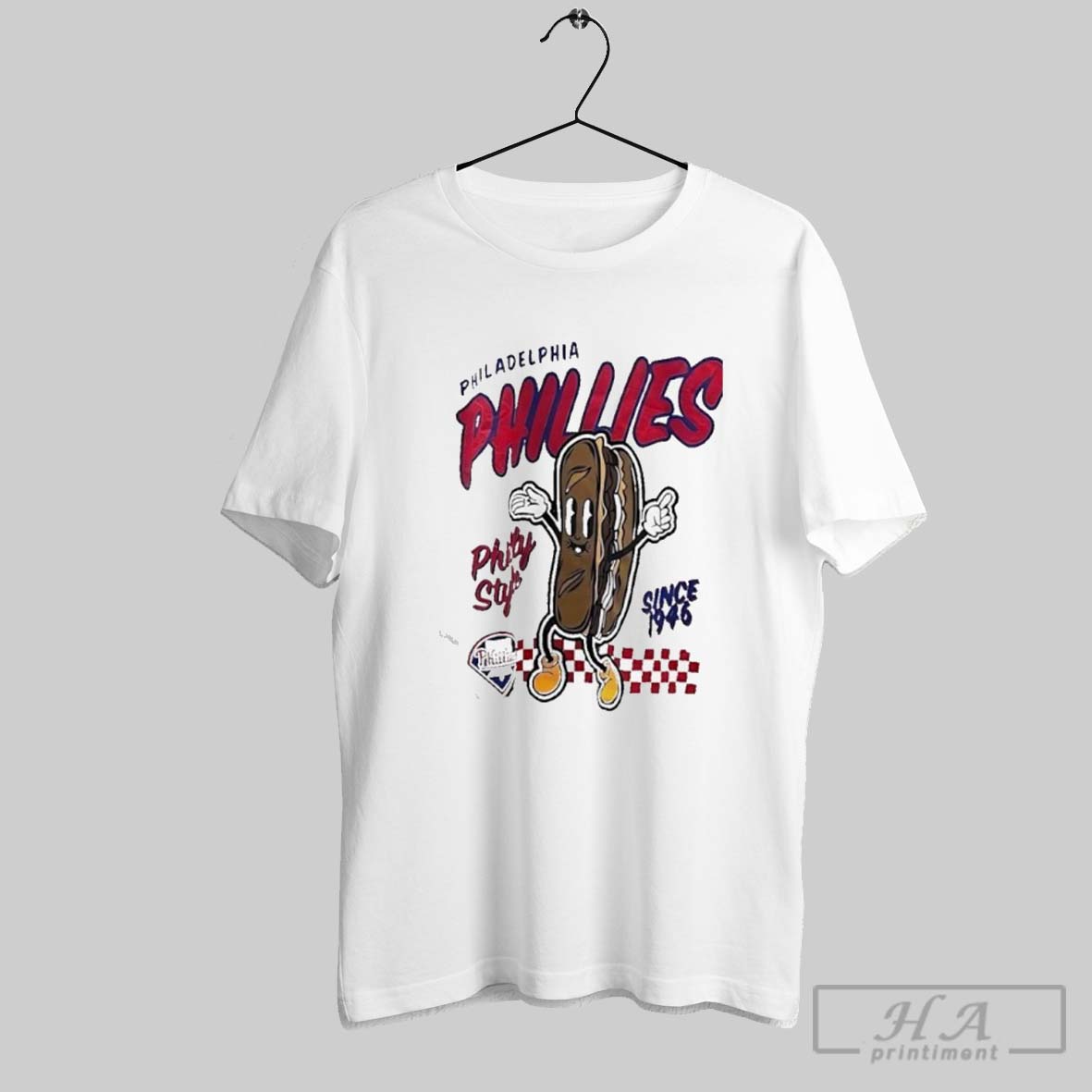 Philadelphia Phillies Mitchell Ness Cooperstown Since 1946 Hotdog Shirt