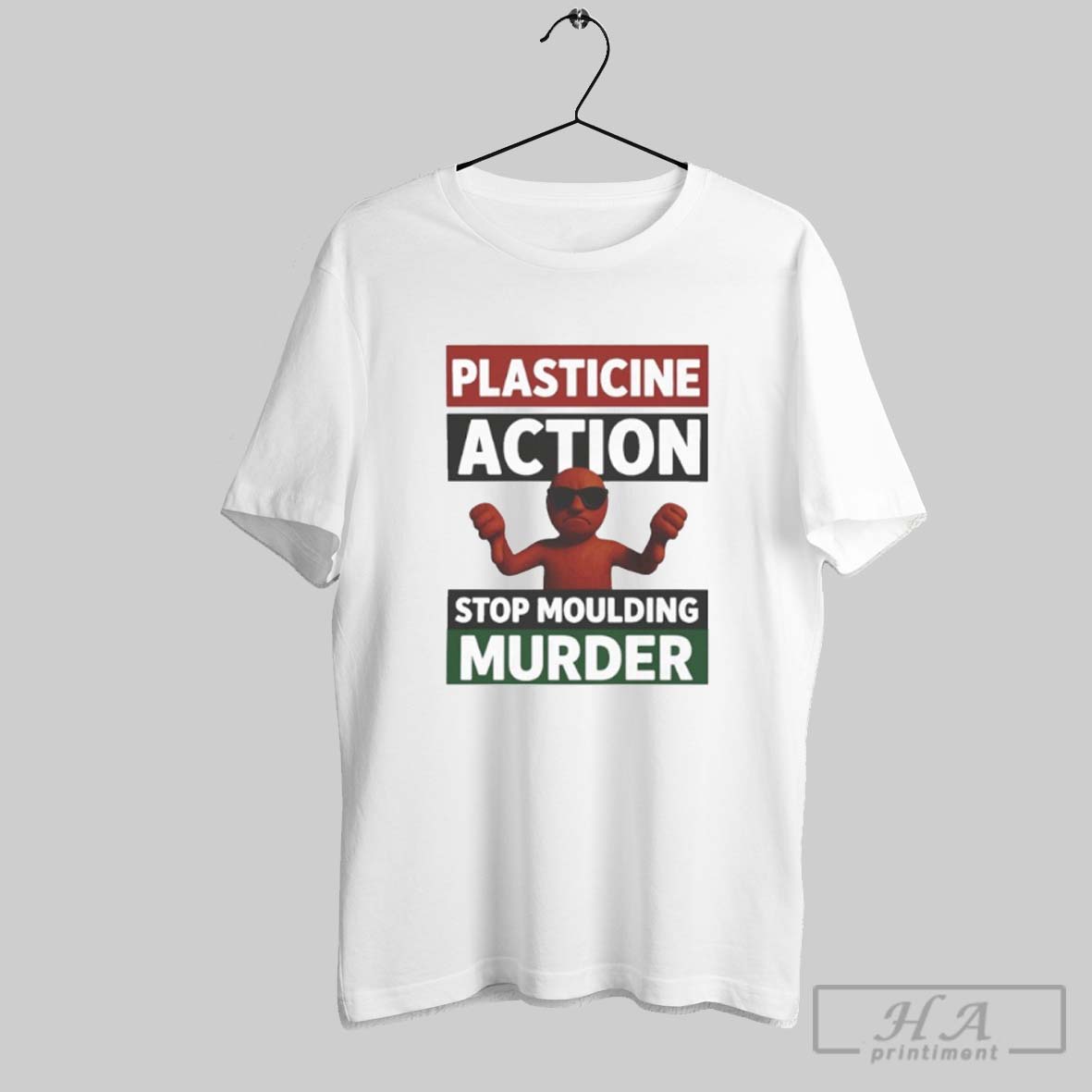 Plasticine Action Stop Moulding Murder T Shirt